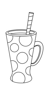 Hot drink wintertime holidays menu black-and-white mug