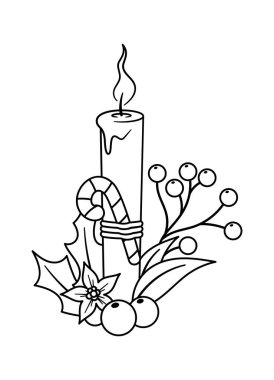 Black-and-white candlelight Christmas eve attribute holiday design