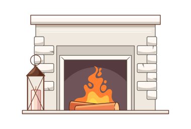 Cozy fireplace home interior design indoor equipment
