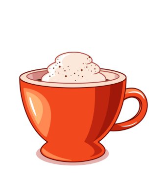 Hot drink mug cartoon seasonal cafe menu