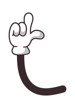 Çizgi film çizgi filmi kolu yukarı doğru işaret ediyor.