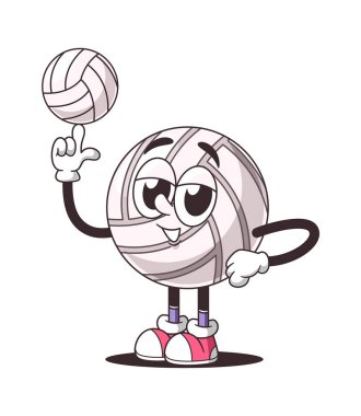 Müthiş yetenekli voleybol çizgi film karakteri dönen top