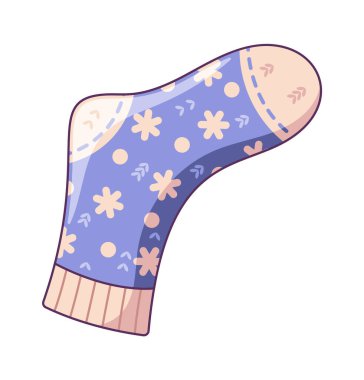 Mavi kış karı Noel çorabı şenlik deseni