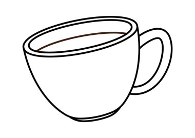 Siyah-beyaz bir fincan kahve. Masa takımları.