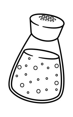 Siyah-beyaz tuzluk şişe baharat mineral kabı