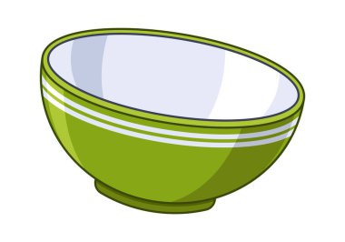 Yeşil seramik kâse porselen sofra takımı malzemesi.