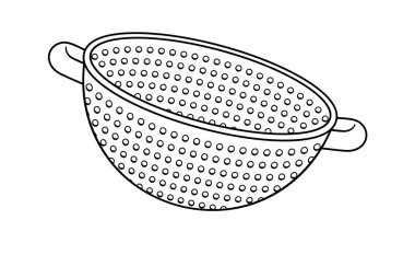 Yemek pişirmek için siyah-beyaz süzgeç mutfak gereçleri