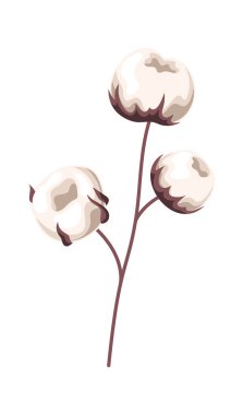 Pamuk çiçeği geleneksel Noel doğal dekorasyon çizgi filmi