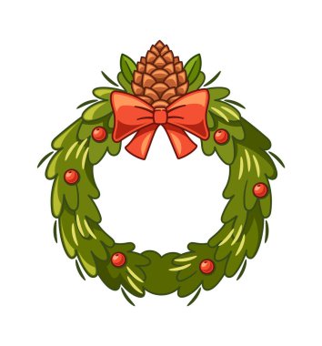 Noel çelengi dekore edilmiş çam kozalağı kapı süsü