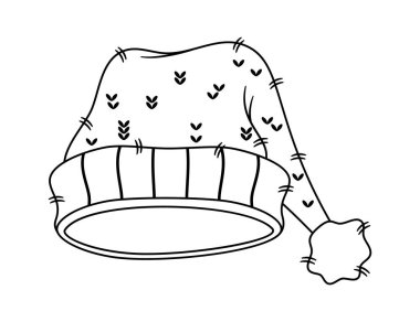 Noel yünlü kış şapkası siyah-beyaz tasarım