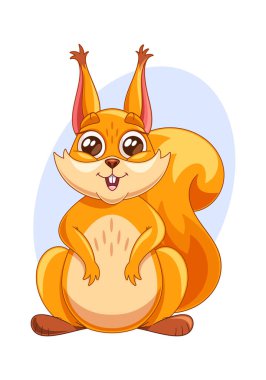 Sevimli büyüleyici sincap vahşi yaşam karakteri karikatür portresi