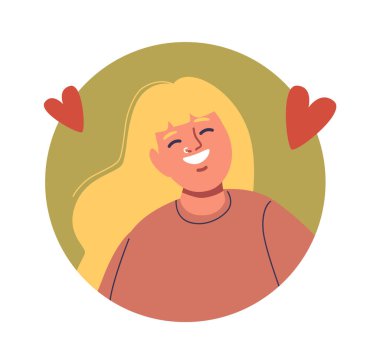 Mutlu gülümseyen tombul kadın aşık portresi