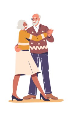 Mutlu, yaşlı erkek, kadın, dans eden çift.