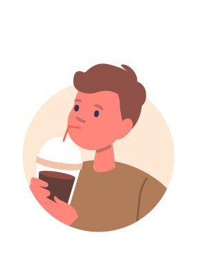 Buzlu çay içen çocuk içecek avatarı