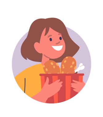 Kızarmış tavuk bacağı yiyen kız avatar