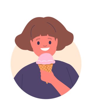 Dondurma yiyen küçük kız çizgi film karakteri