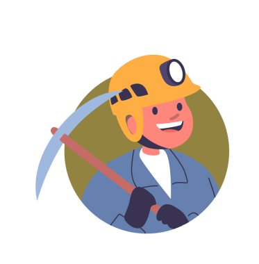 Çocuk madenci kasklı avatar giyiyor.