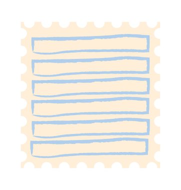 Posta teması ve kırtasiye modeli için kaba el çizgileri olan kenarlığı damgalayın. Kıvrımlı kenarı ve grunge detaylarıyla geri dönüş posta titreşimleri. Vektör illüstrasyonu