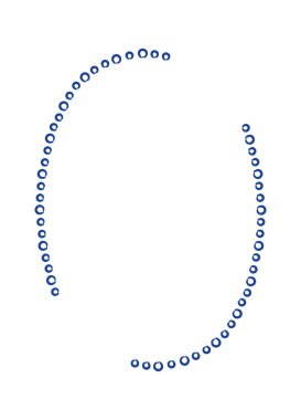 Eğri noktalı vuruşlar, elle çizilmiş halka işaretleri ve temiz negatif alan içeren açık dairesel bir çerçeve oluşturur. Odaklanma, vurgulama ve metin ya da logo vurgusu sembolü. Çizgi film vektör illüstrasyonu.