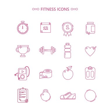 Fitness Icons Set Otline tarzı
