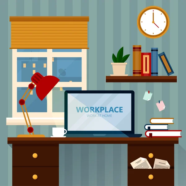 Home Workspace Vector Illustration — Stock Vector