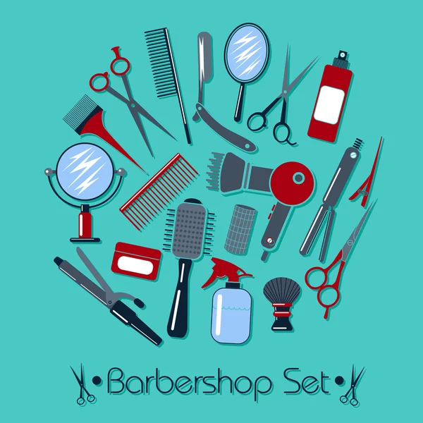 Barber and Hairdresser Tools Set — Stock Vector