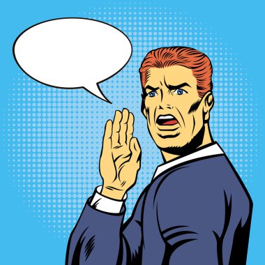 Metniniz için işadamı Bubble Pop sanat tarzı bağırarak