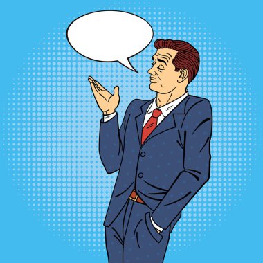 Man in Pop Art Style with Bubble for Expression