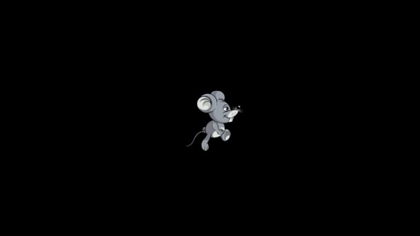 Animasi Kartun Siklus Loop Dari Mouse Abu Abu Kecil Yang — Stok Video