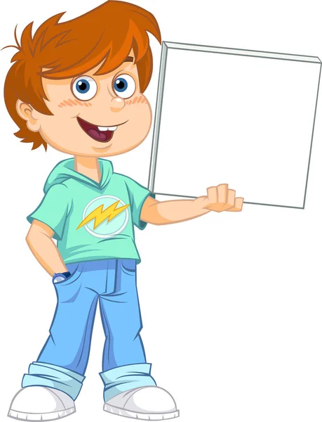 Γελοιογραφία Αγόρι Λευκό Κενό Σημείο Χρώμα Διανυσματική Απεικόνιση Του Έφηβος Διανυσματικά Γραφικά