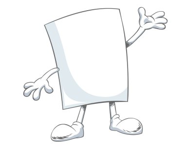 Blank Paper Cartoon Character clipart