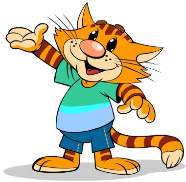 Kol ile işaret eden kedi