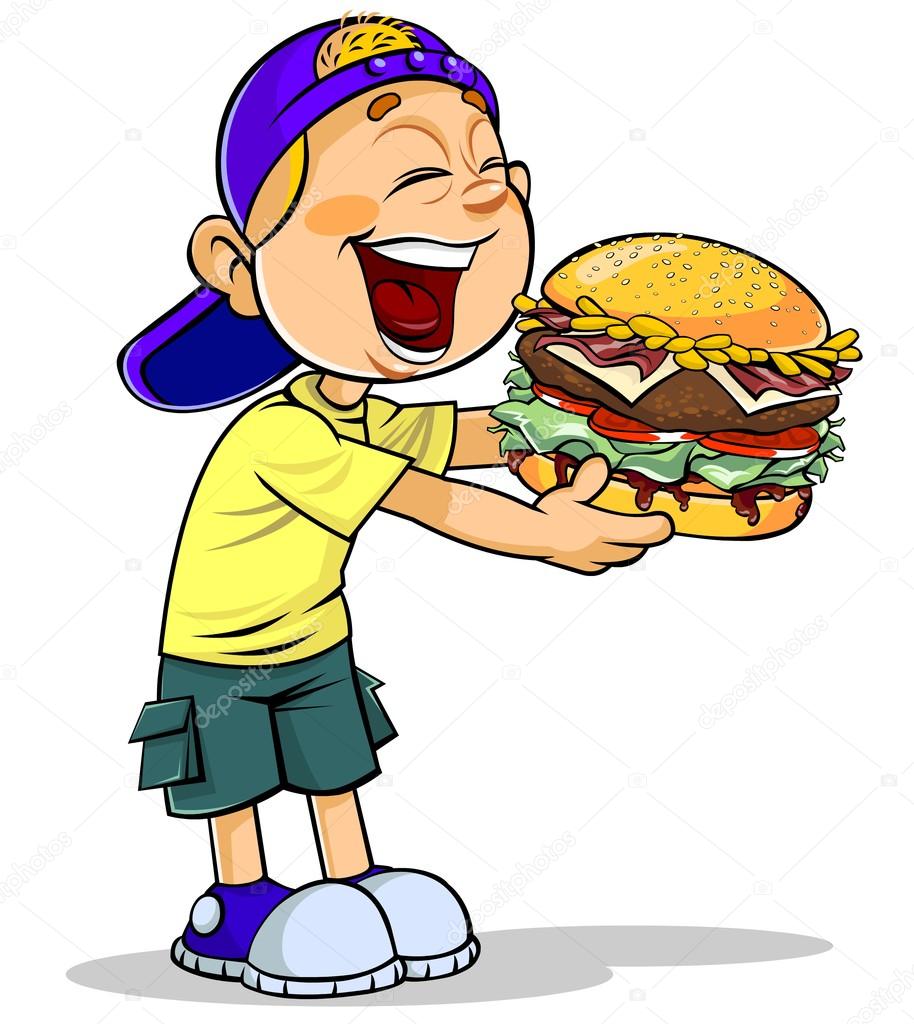 Resultado de imagen para imagenes comiendo hamburguesas animados