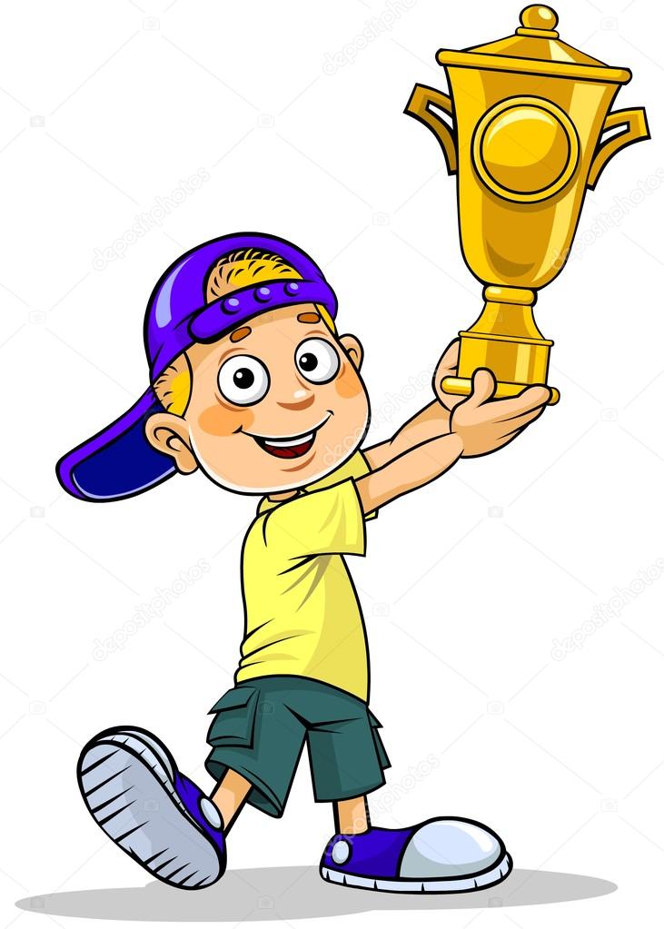 School boy holding a trophy. Stock Vector Image by © #95352504 School boy holding a trophy. Stock Vector Image by © #95352504