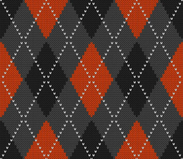 Padrão de Halloween argyle tricotado — Vetor de Stock