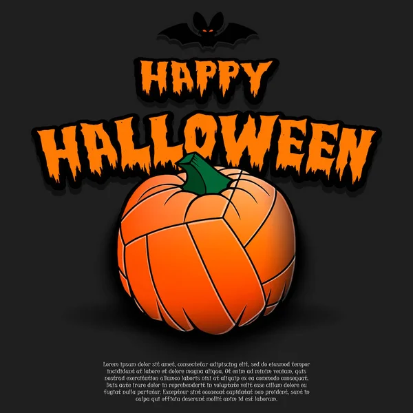 Joyeux Halloween. Boule de volley Citrouille — Image vectorielle