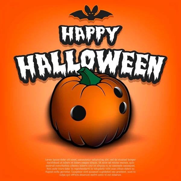 Buon Halloween. Bowling palla zucca — Vettoriale Stock