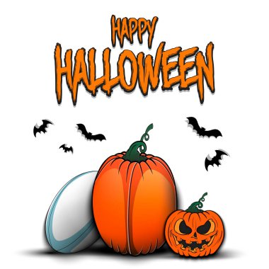 Mutlu Cadılar Bayramı. Ragbi topu Balkabağı