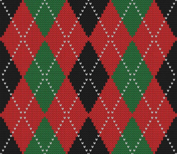 Argent tricoté Noël et nouvelle année modèle — Image vectorielle