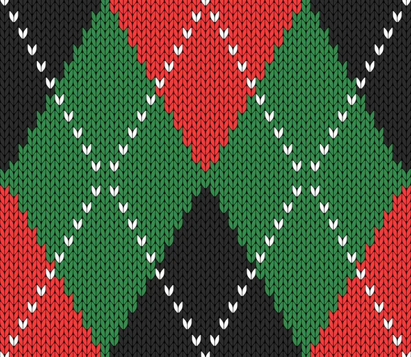 Gestricktes Argyle-Muster für Weihnachten und Neujahr — Stockvektor