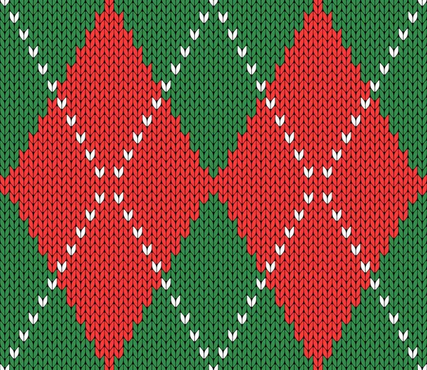 Gestricktes Argyle-Muster für Weihnachten und Neujahr — Stockvektor