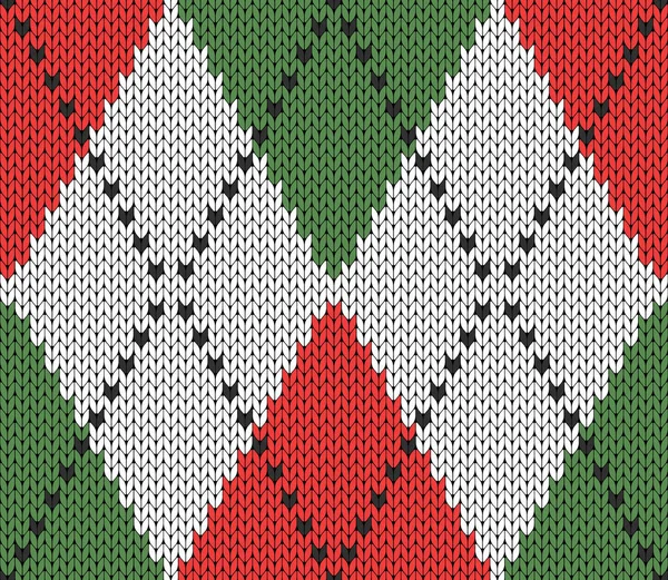 Knitted argyle Christmas and new year pattern — Stock Vector