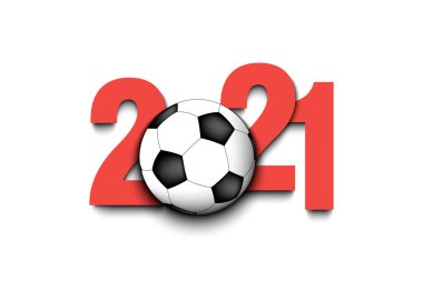 Yeni yıl numaraları 2021 ve futbol topu