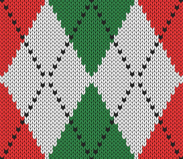 Argent tricoté Noël et nouvelle année modèle — Image vectorielle