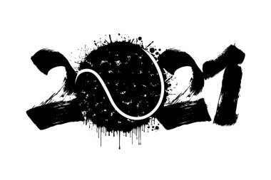 Soyut numaralar 2021 ve lekelerden tenis topu