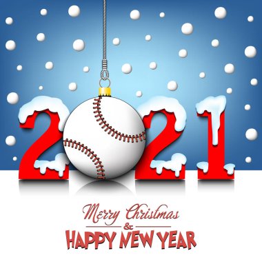 2021 Yeni Yıl ve iplere asılı beyzbol topu