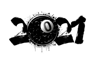 Soyut numaralar 2021 ve lekelerden bilardo topu