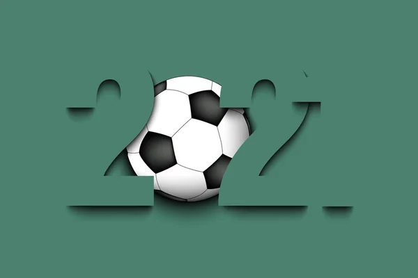 Новорічні Номери 2021 Року Футбольний Ізольованому Фоні Креативний Візерунок Дизайну — стоковий вектор