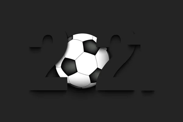 2021 Numaralı Yeni Yıl Izole Bir Arka Planda Futbol Topu — Stok Vektör