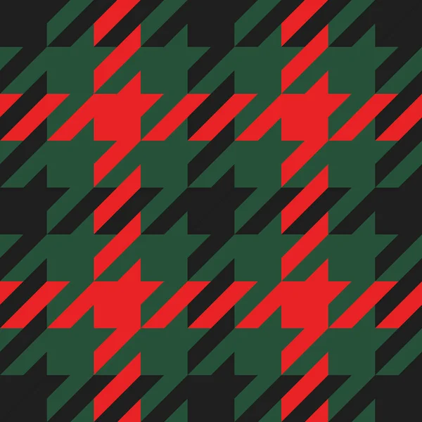 Lúdtalp Varjú Karácsonyi Mintája Láb Piros Zöld Kalitkában Glen Kockás — Stock Vector